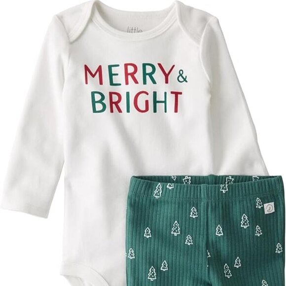 🎄🎄Carter's Merry & Bright Bodysuit and Pants Set Christmas NWT - Picture 3 of 7
